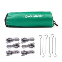 Aqua Quest 가이드 타프 100% 방수 초경량 립스톱 실나일론 백패킹 레인 플라이 3x2.1m 3x3m 4x3m 4.6x4.6m 또는 6.1x4m10x7피트 피트 13x10, 13 x 10 ft, Green Kit