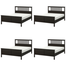 이케아 더블/퀸/킹 침대 HEMNES 헴네스 침대프레임 블랙브라운/루뢰위 150x200 cm