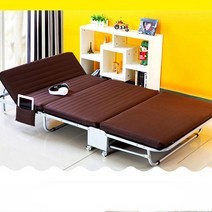 TORIMALL 접이식침대 사무실 간병인 매트리스 간이 침대, 브라운