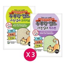 두부랑캣츠 가는입자 7L x 3개, 오리지널×3개
