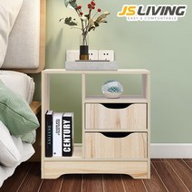 JS리빙 침대 협탁 사이드 테이블 원목 거실 서랍장 선반 틈새 쇼파 침실 침대옆 티테이블 엔틱 보조 간이 미니 다용도 낮은 수납장 안방 슬림 높은 수납 J67-1 B49x30x48, 단품
