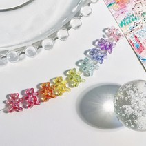 [10개]관통형 16mm 가로형 오로라믹스 풍선곰젤리 PAB78 비즈공예 악세사리부자재