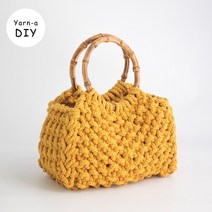야나 [DIY패키지] 제밀리 코코 밤부백(동영상) 뜨개가방 뜨개질 뜨개실 코바늘, 9번+대나무 핸들 10cm