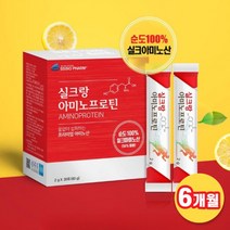 식물성단백질 실크랑 아미노프로틴 30포 누에고치 단백질 가루 분말 마시는 아미노산 amino acid protein 타우린 실크아미노산 글루타민산 실크펩타이드 아스파라긴산 히스티딘, 6박스, 2g*30포