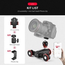 YELANGU-L5i 카메라 비디오 오토돌리 앱 작동 길 디자인 타임 랩스 카메라용 전동 슬라이더 레일 시스템, 07 L5i head clip