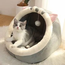 고양이집 통용 보온집 고양이 빌라 고양이 강아지집 애완동물 잠자는 고양이집 고양이미용품대전, 인형 영어 짧은, 고양이개유니버설+여름매트