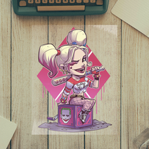 옷 티셔츠 인쇄용 만화 할리 퀸 패치, 346