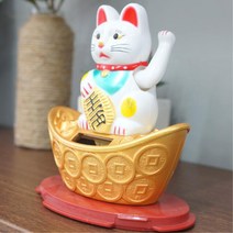 인사하는 고양이인형 태양광 마네키네코 복고양이 식당 횟집 개업집