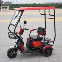 세발오토바이 세발자전거 어른용 전기 성인 3륜오토바이 전기 세발 자전거 carport, 13070 레드-비막 없음배송 와이퍼
