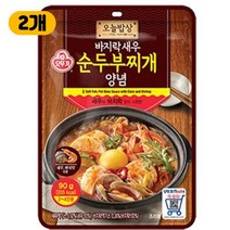 간편한요리 혼밥 신혼부부 직장인 오늘밥상 바지락새우순두부찌개양념 90g 오뚜기, 2개