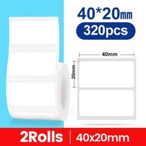 네임프린터 라벨지 감열지 라벨프린터 niimbot b21 b1 b3s label printer 방수 anti-oil tear-resistant price tag 순수한 흰색, 2롤 40x20mm