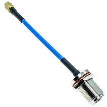 N암 잭 벌크 헤드 SMA 수 플러그 커넥터 RG402 세미 플렉시블 동축 케이블 0.141 "50ohm 블루, 19 18M