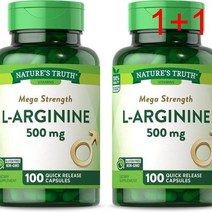 [1+1] Natures Truth L아르기닌 500mg 자유 형태 아미노산 보충제 100캡슐