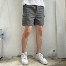 라운지21 남자 데일리 워싱 밴딩 카고 4부 반바지