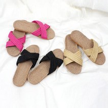 여름 린넨 엑스밴드 슬리퍼 CH1438376 그린M_245-250