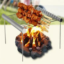 볼케이노화로대 미니화로 드럼통화로 1pc foldable 스테인레스 스틸 바베큐 그릴 랙 휴대용 캠핑 바베큐 그릴 랙 가정 및 야외 사용을위한 바베큐 액세서리, 그림으로