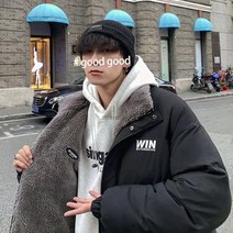 SP1100504 남성용 뽀글이 패딩 점퍼 양면으로 입는 겨울 자켓 집업 재킷