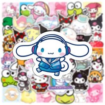 미국직송 산리오 스티커 50pcs 귀여운 Kawaii San-Rio Kuro mi Me lody Cinnamo 롤 가방 스케이트 보드 트렁크 노트북 컴퓨터 물병 자동차 십대 데칼