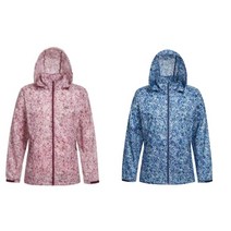 코오롱스포츠 여성 플라워 프린트 자켓 라일락 패턴 빛차단 코팅 가공 벤틸레이션 후드 점퍼 라이트 퍼플 바이올렛 블루 퍼플 블루 JKJJM20372 LPP VBU