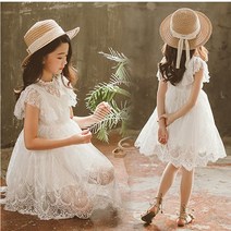 [당일발송] 주니유니 주니어 화이트레이스반팔원피스 공주원피스 행사원피스
