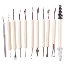 도자기 공예 조각모양 도구세트 11p 공방 조소 섬세세공 세라믹, A) 11pcs
