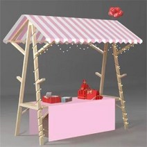 이동식 가판대 진열대 플리마켓 행사장 축제 야외 노점, m.핑크120x60x200(천정+식탁보)
