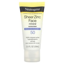 뉴트로지나 Neutrogena Sheer Zinc Face Mineral Sunscreen SPF 50 2 fl oz (59 ml), 1개