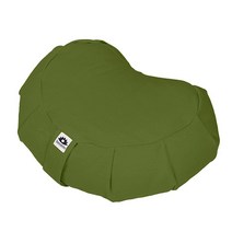 Waterglider International Zafu Crescent 미국 메밀 선체 충전재가 있는 명상 베개 인증된 유기농 면 그래스 그린, Avocado