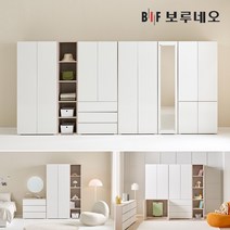 보루네오 비긴 옷장 이불장 장롱 장농 안방 작은방 자취방 원룸 학생 아이 1인 6자 7자 8자 9자 10자 11자 12자, 단품구성, 10_800거울이불장, 화이트 BG56