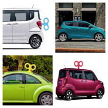 레이 태엽 꾸미기 큰 사이즈 모닝 경차 장식 자동차 지붕 튜닝 장식품 악세사리 스티커 빅, 옐로우