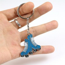 스케이트 인라인스케이트 스케이드보드인기 판매 아연 합금 롤러 스케이트 모양 금속 열쇠 고리 1 개 선물, 01 Blue