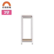 스피드랙 무볼트 조립식 앵글 철제 선반 2단 400 x 300 x 600, 화이트/12mm 강화 MDF 보드