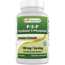 베스트네츄럴스 프리미엄 포뮬러 P-5-P 100mg 타블렛, 120개입, 1개