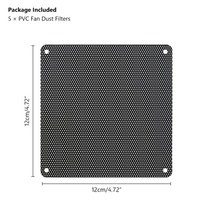 컴퓨터 먼지 필터 스폰지 테이프 필터망 그물 투명 매쉬 5pcs 블랙 화이트 80mm 90mm 120mm 140mm pc 섀시 냉각 먼지 필터 pvc 그물 가드 팬 커버 먼지, 120mm 블랙