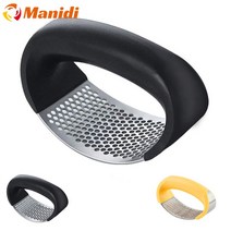 Manidi취사도구 마늘 스테인리스강 다진 손 다진 마늘 손 주방 생강 마늘 도구 하나 주방 액세서리., Black