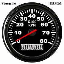 타코메타 회전계 디젤 가솔린용 6K/8K RPM 보트 타코미터 자동차 rpm 미터 게이지 아워 레드 백라이트 포, 01 8000 rpm