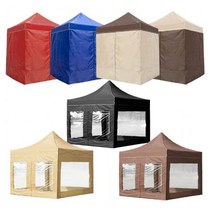 WINAIR 4COLORS 캐노피 방수 천막 지붕+프레임+일반바람막이+가방, 2mx2m_블랙(지붕+프레임+일반바람막이+가방)