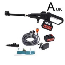 무선 고압 세차기 세차건 강력 구리 브러시리스 모터 5 in 1 압력 세척기 자동차 물총, Black UK