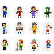 초등 끼우기블럭 진로 나의꿈 체험 직업뱃지만들기 4인 아이방장식 문화센터 과학실습, 경찰