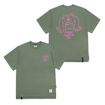 STIGMA 스티그마 22 INSANE BEAR OVERSIZED T-SHIRTS JUNGLE GREEN