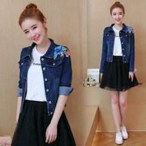여름 가을 간절기 여성 청카바 데님 청 자켓 잠바 슬림핏 EL1950