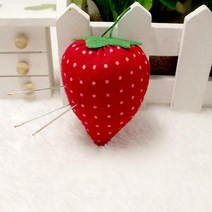 딸기 시침 핀 바늘 옷핀 십자수 뜨개용 구슬핀 꽂이 쿠션 핀봉 핀방석 미싱 홈패션 배우기, 딸기시침핀꽂이