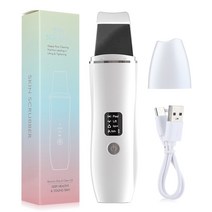 아쿠아필기계 진동 클렌저 워터 필링기 얼굴 각질 제거기 EMS 초음파 피부 스크러버 주걱 필링 삽 이온 블랙헤드 리무버 클린 캐비테이션 마사지기 호환, 02 WHITE, 02 WHITE
