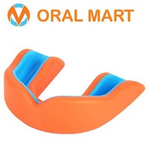 Oral Mart Orange/Blue Youth Mouth Guard for Kids - Youth Mouthguard for Karate Flag Football Marti, Youth (Age 10 & Below), Orange Crush