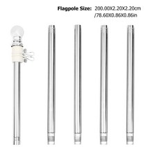 깃대 국기봉 미니깃발 제작 게양대 키트 회전 링이있는 스테인레스 스틸 벽 장착 5 섹션 조립 벽 금속 깃대, 없음
