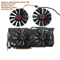 Graphics Cards 95mm VGA GPU 팬 그래픽 카드 냉각 쿨러 ASUS GTX970 970 TI 980 780 285 380 PLD10015S12, 한개옵션0