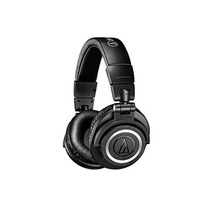 Audio-Technica ATHM50XBT 무선 블루투스 오버이어 헤드폰 블랙, Black_Wireless