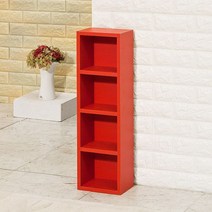 포메리트 포메리트 타워형 틈새 CD장 4칸, 레드