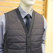 [INDIAN] 앞판 패딩배색 단추 조끼 MIU BOXW9461