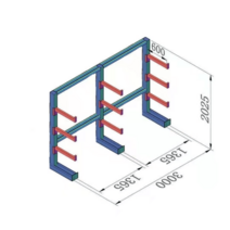 파이프랙 중량랙 창고 앵글 자재 철근 보관 선반 철물점, 단면 4층 4~5m 홑겹 0.9톤